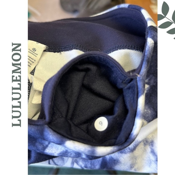 Lululemon Wunder Under Leggings Ink Blot Blue White Cropped Size 6 - Picture 6 of 6
